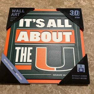 Miami Hurricanes YouTheFan Slogan Series 3D Wall Art - No Color
